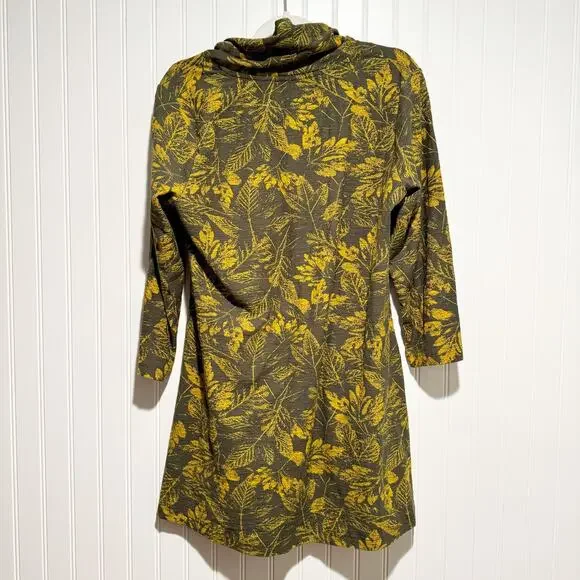 Komil Salvia Print Cowl Neck Tunic Top Cotton Lagenlook Gray Yellow Size Medium - Picture 7 of 7